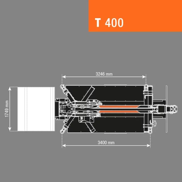 Traglastdiagramm des BG Lift T400 zur Übersicht der zulässigen Hubkapazitäten